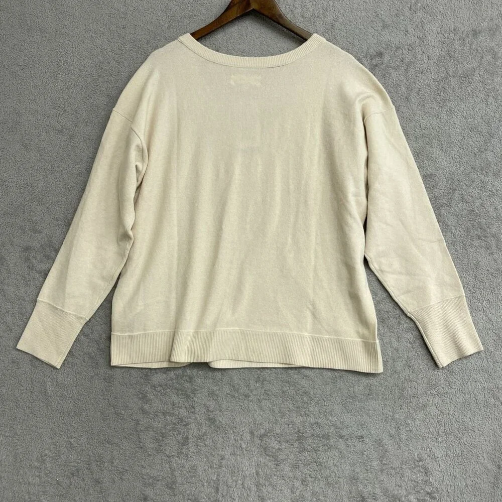 Lucky Brand V-Neck Sweater L Womens Lightweight Casual Knit M0029